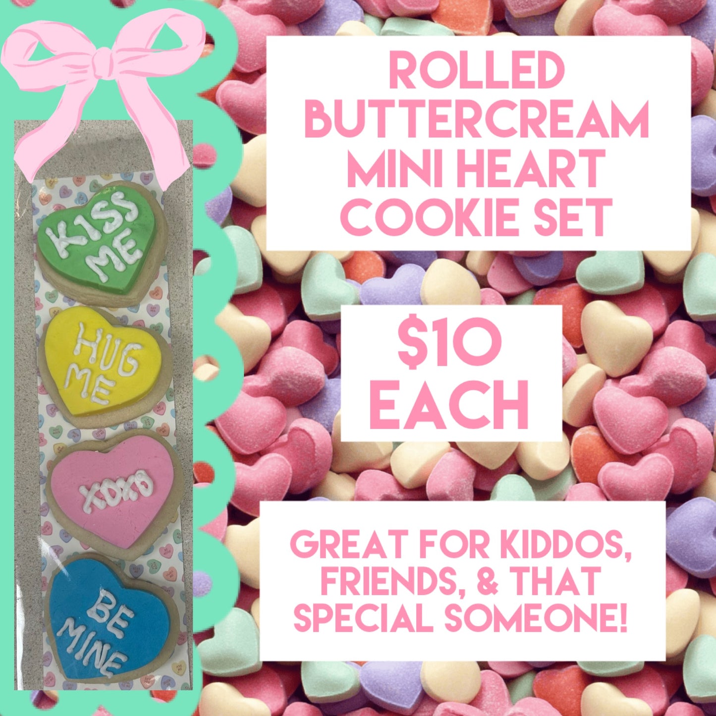 Rolled Buttercream Mini Heart Set